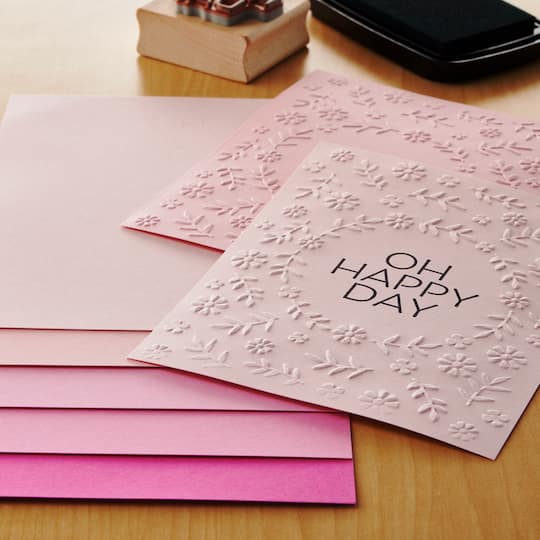 12 Packs: 100 ct. (1,200 total) Pink Buttons 4.5" x 7" Cardstock Paper by Recollections™